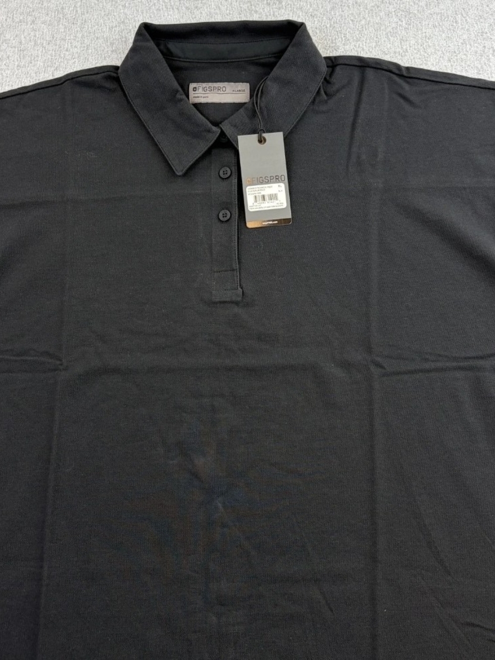 Figs Women's Black Polo with Three-Button Placket